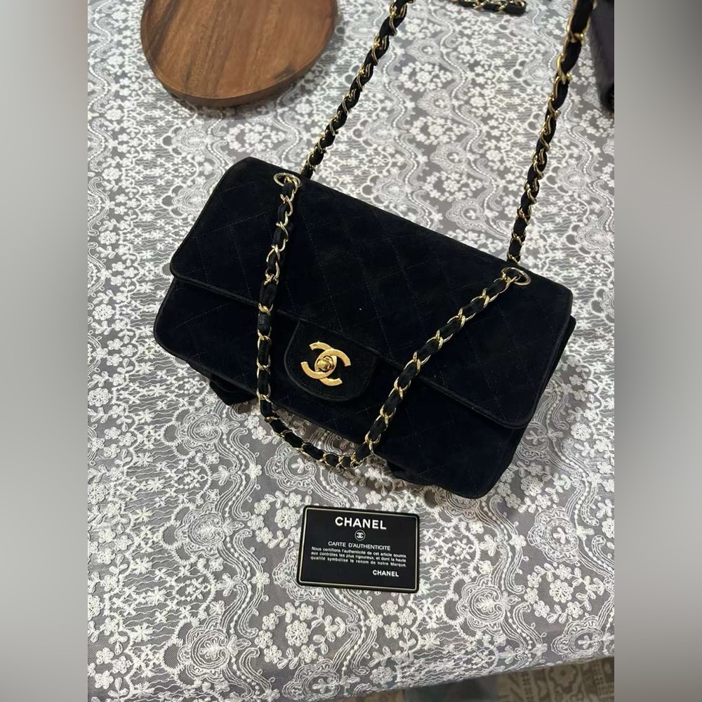 Chanel Vintage Suede CF Flap Bag